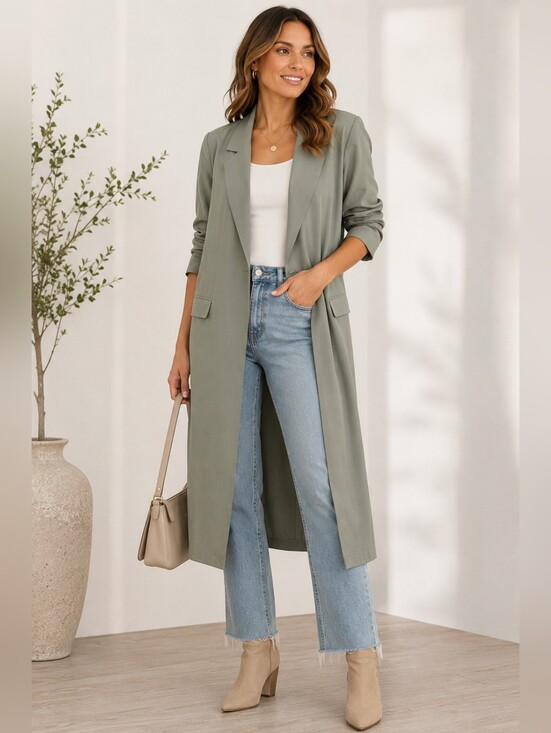 Truth Jackets & Blazers - ✨🌿 NWT Truth by Republic Sage Green Duster Jacket | Size Small | Lightweight Op